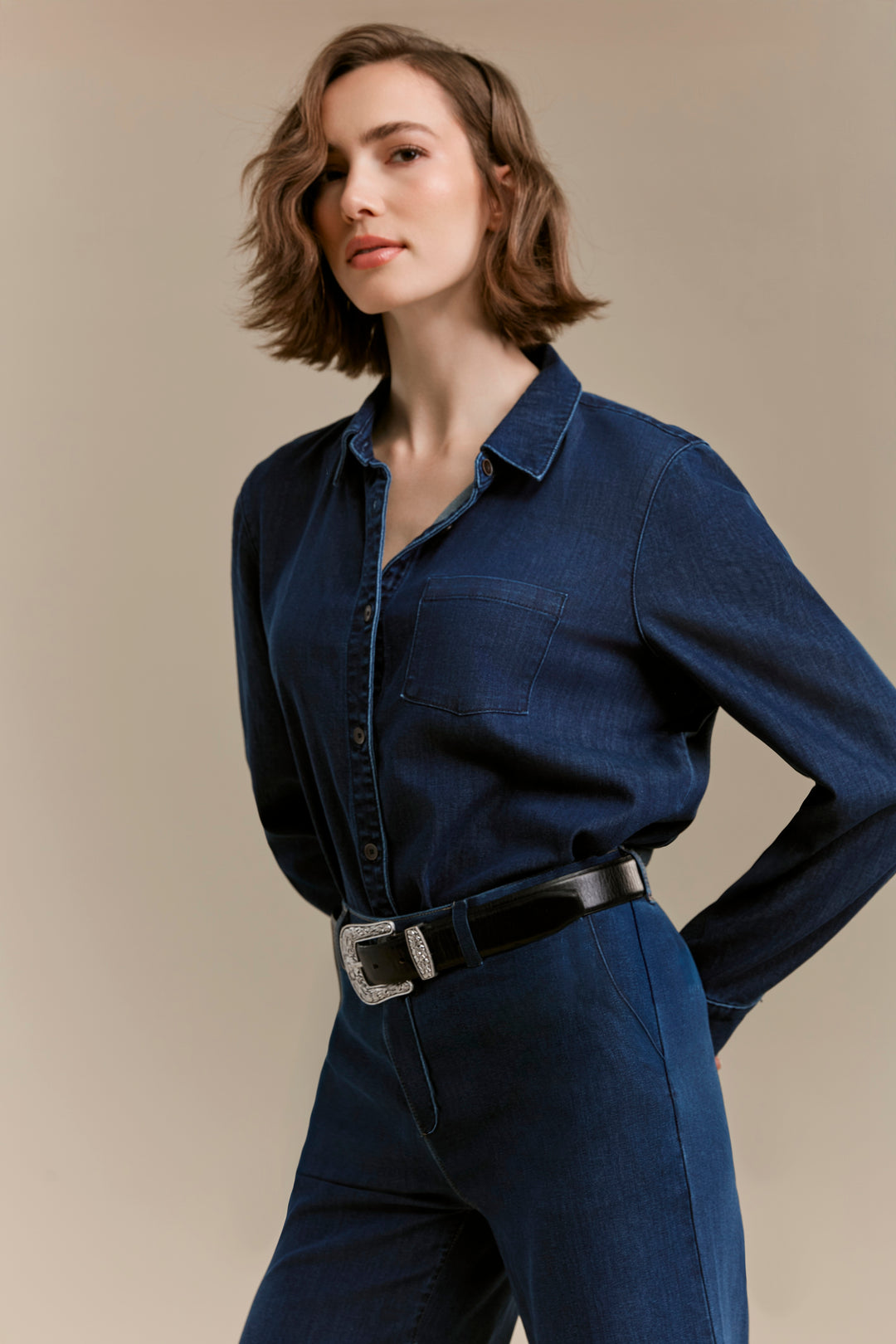 Tencel Shirt With Front Pocket