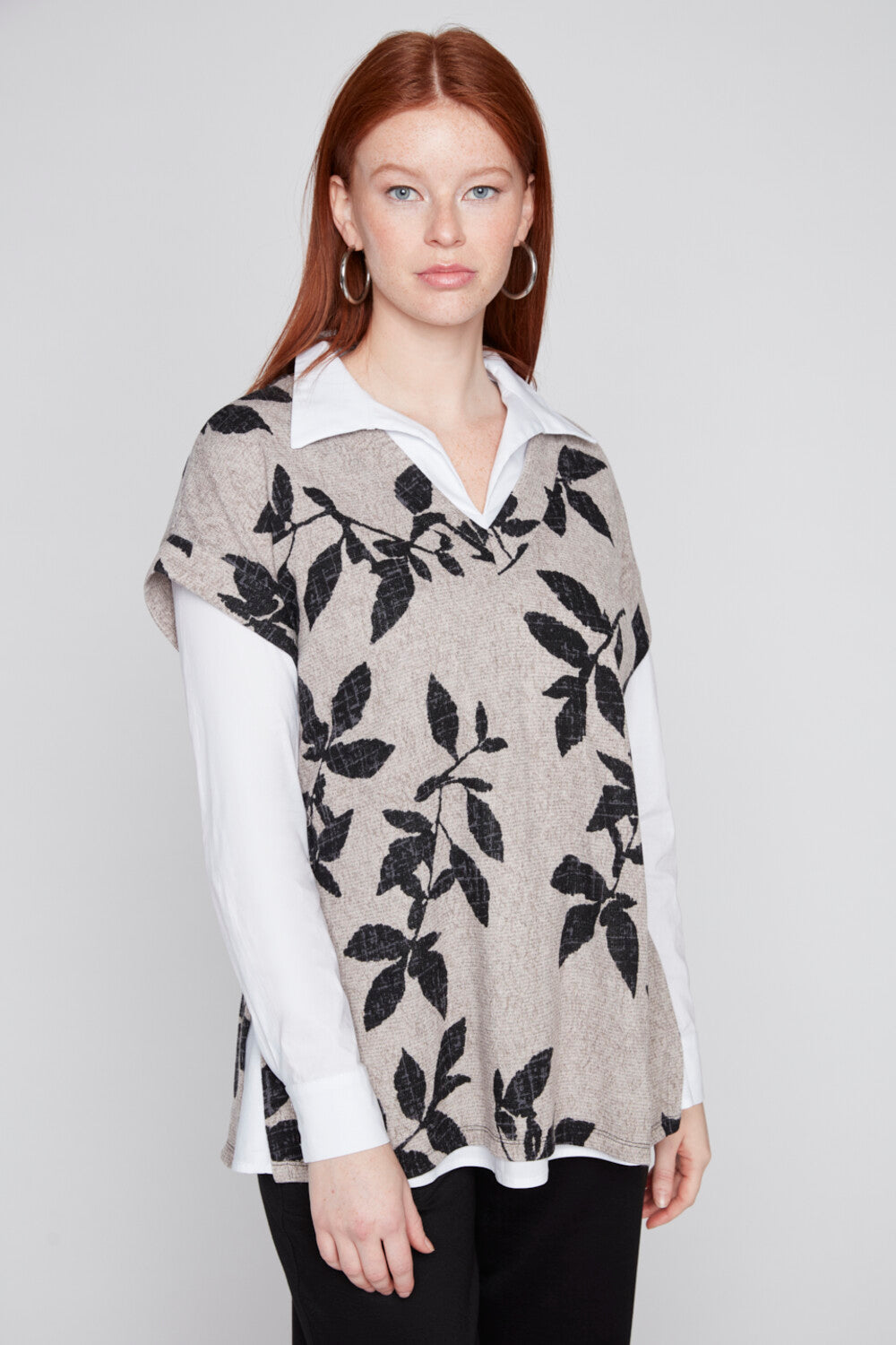 Compli K Novelty Relaxed Fit V-Neck Vest 36543