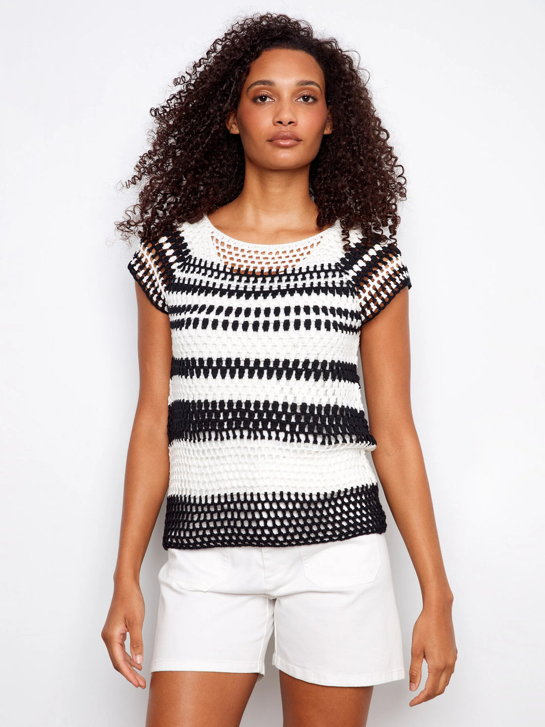 Crochet Raglan Short Sleeve Sweater