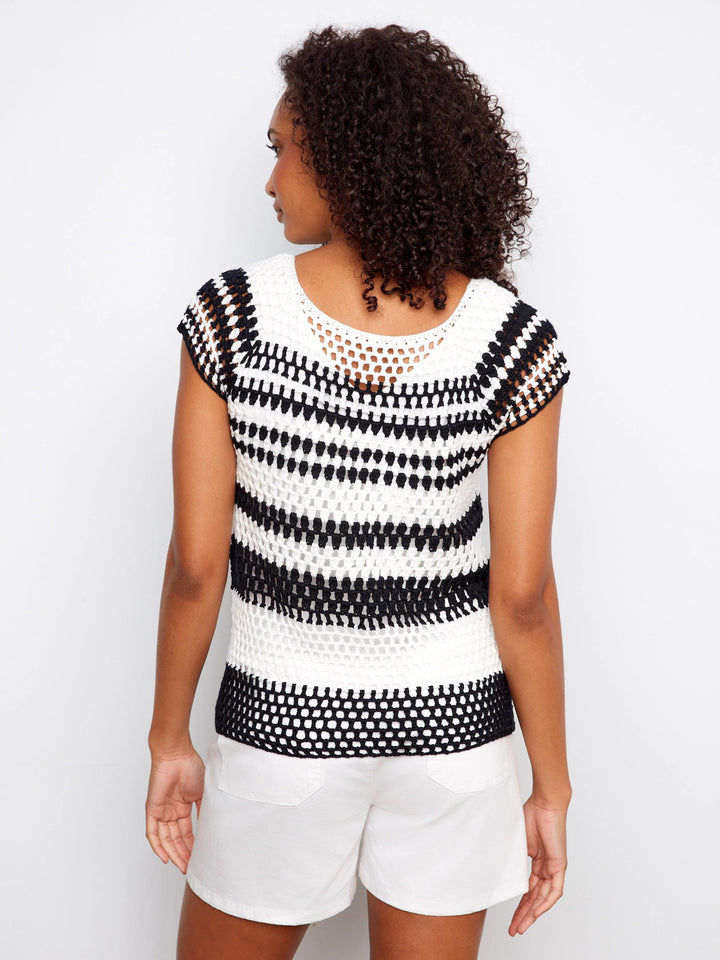 Crochet Raglan Short Sleeve Sweater