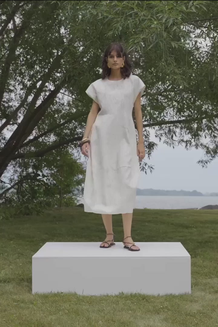 Novelty Abstract Print Cocoon Dress 262116