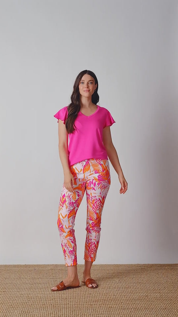 Sunset Techno Petal-slit Ankle Pant Style 68873