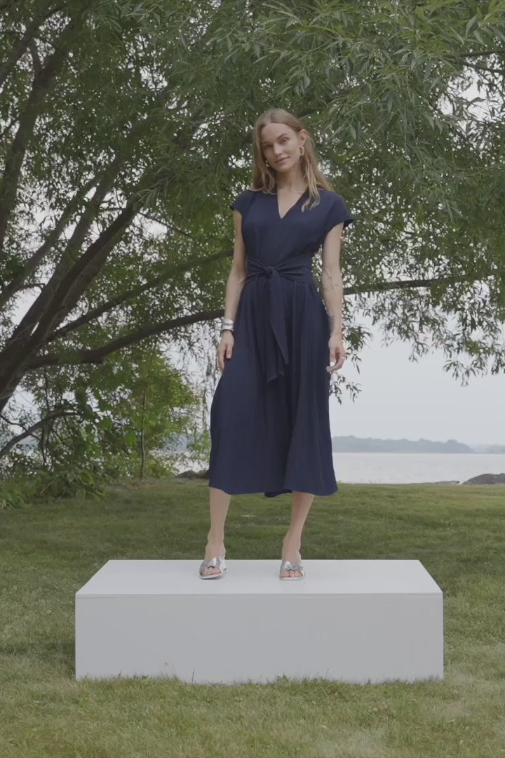 Woven Seersucker Fit And Flare Dress 262026