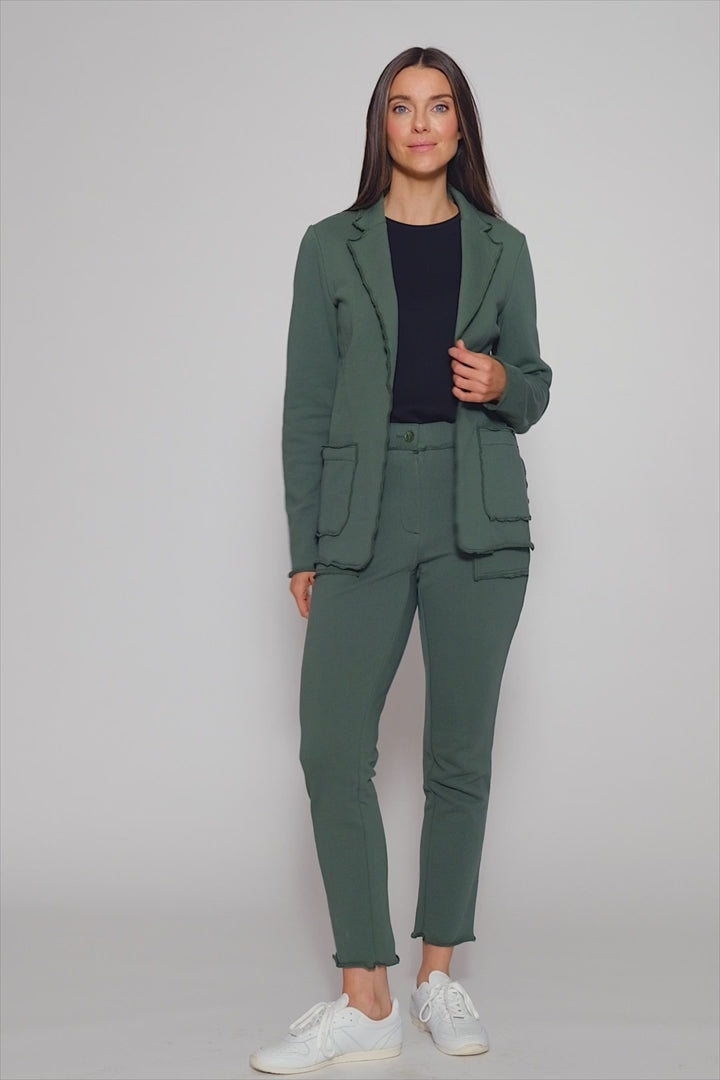 UP! French Terry Raw Edge Blazer 30657