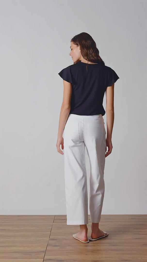 Provence V-neck Ruffle Sleeve Top