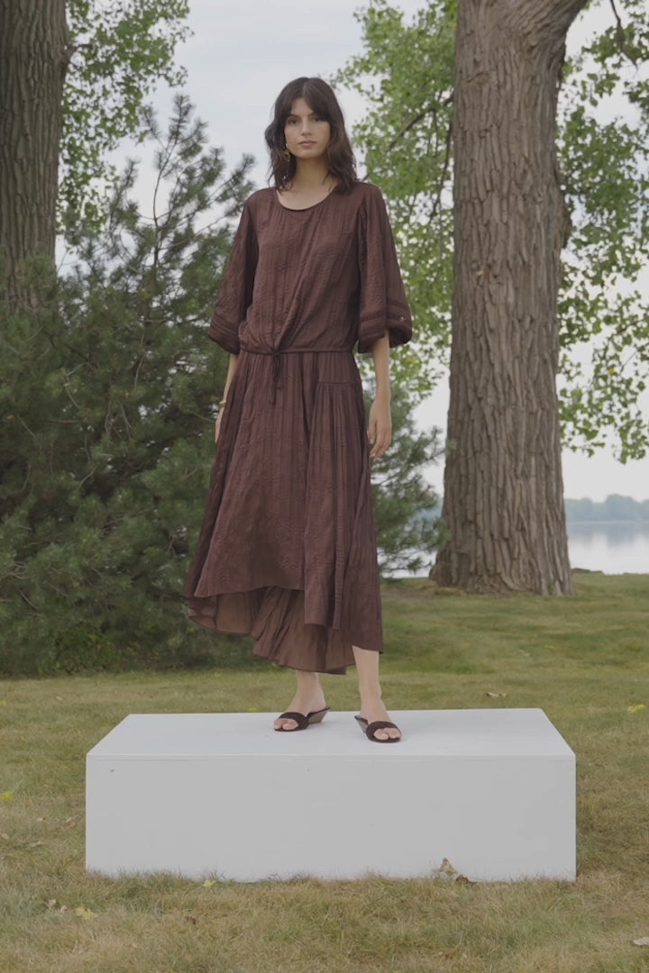 Pleated Satin Flare Skirt With Pleats 262960