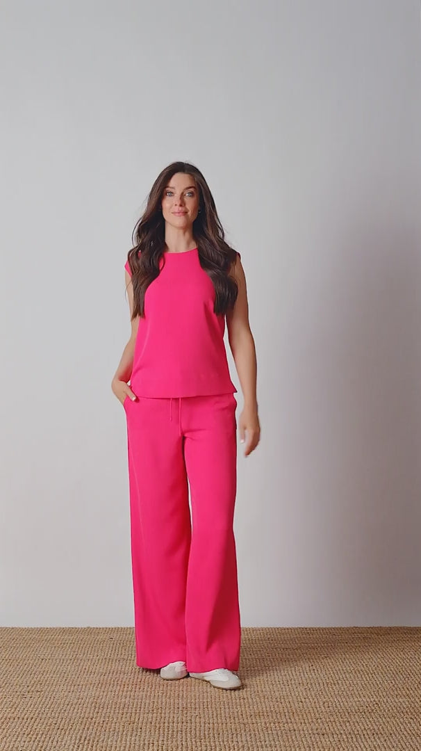 Vegan Silk Wide-leg Full-length Pant