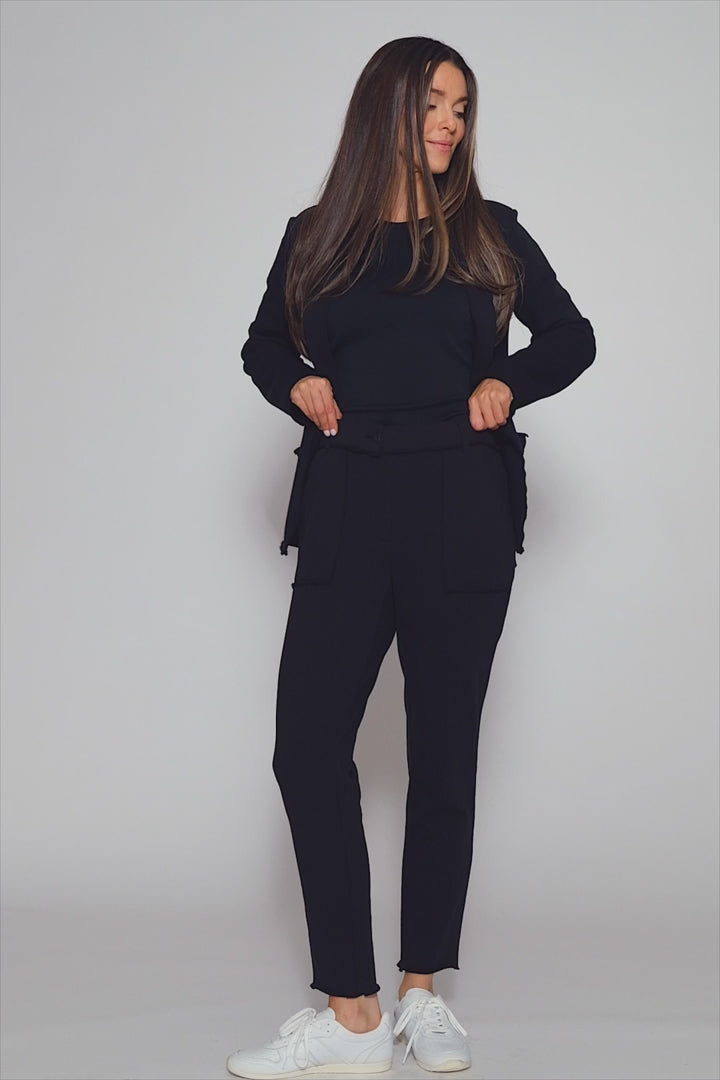 UP! French Terry Raw Edge Blazer 30657