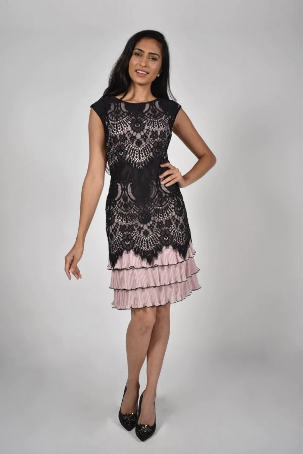Scalloped Lace Tiered Cocktail Dress Style 189328 Scalloped Lace Tiered Cocktail Dress Style 189328